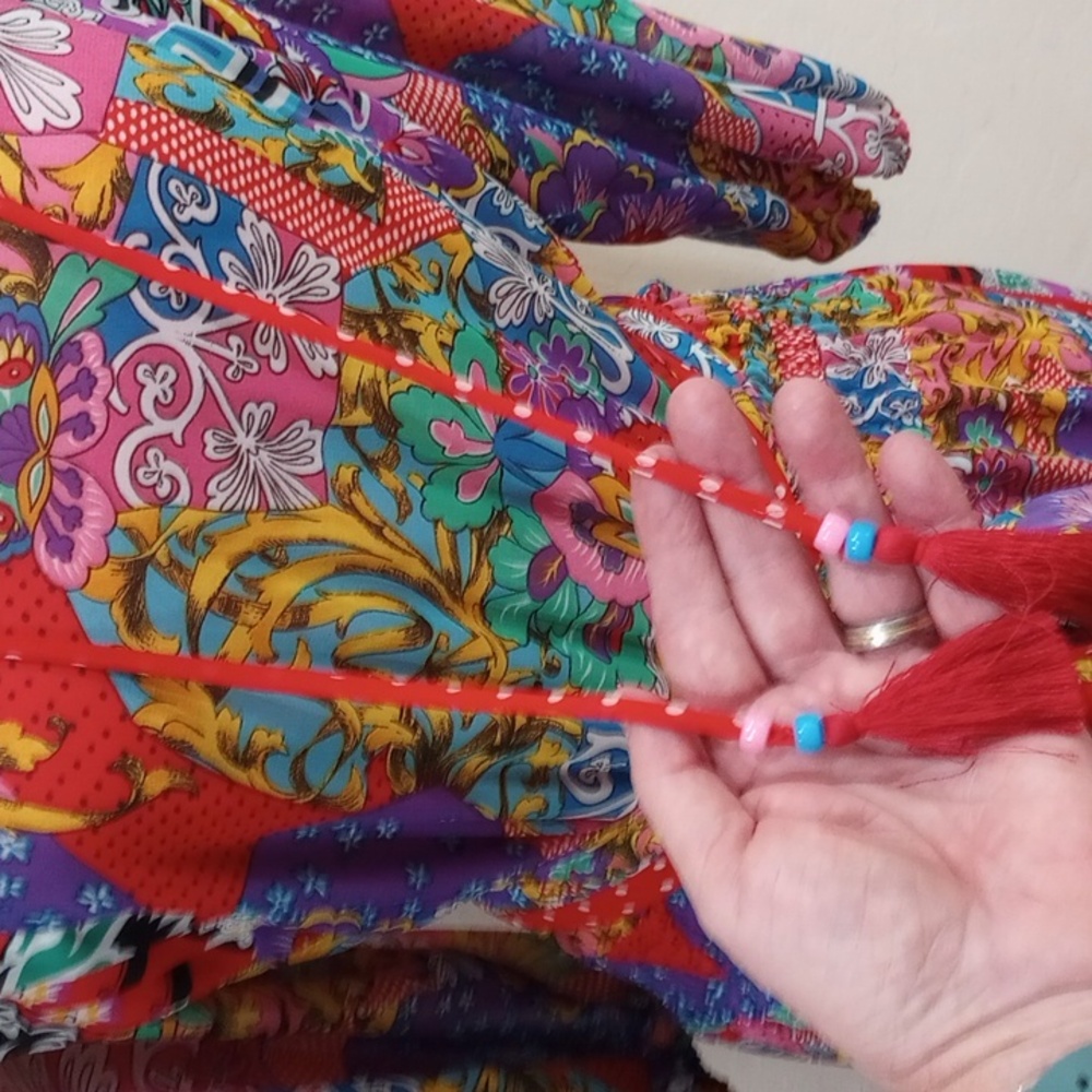 Diane Freis Georgette Whimsy Patchwork Bohemian M… - image 7